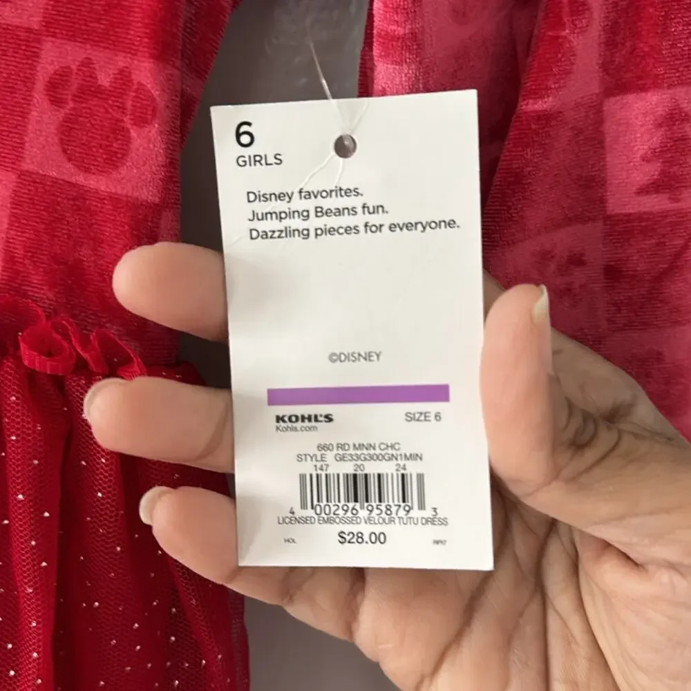 Disney Minnie Mouse Christmas Red Dress New with Tag Sz 6 Holiday Santa Pictures - Picture 2 of 9